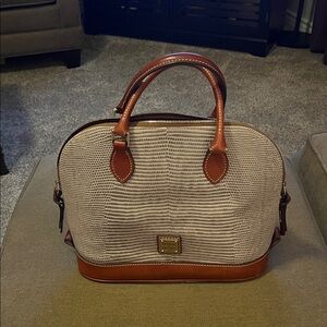 Dooney & Bourke Textured Tan and Brown Handbag with Dust Bag